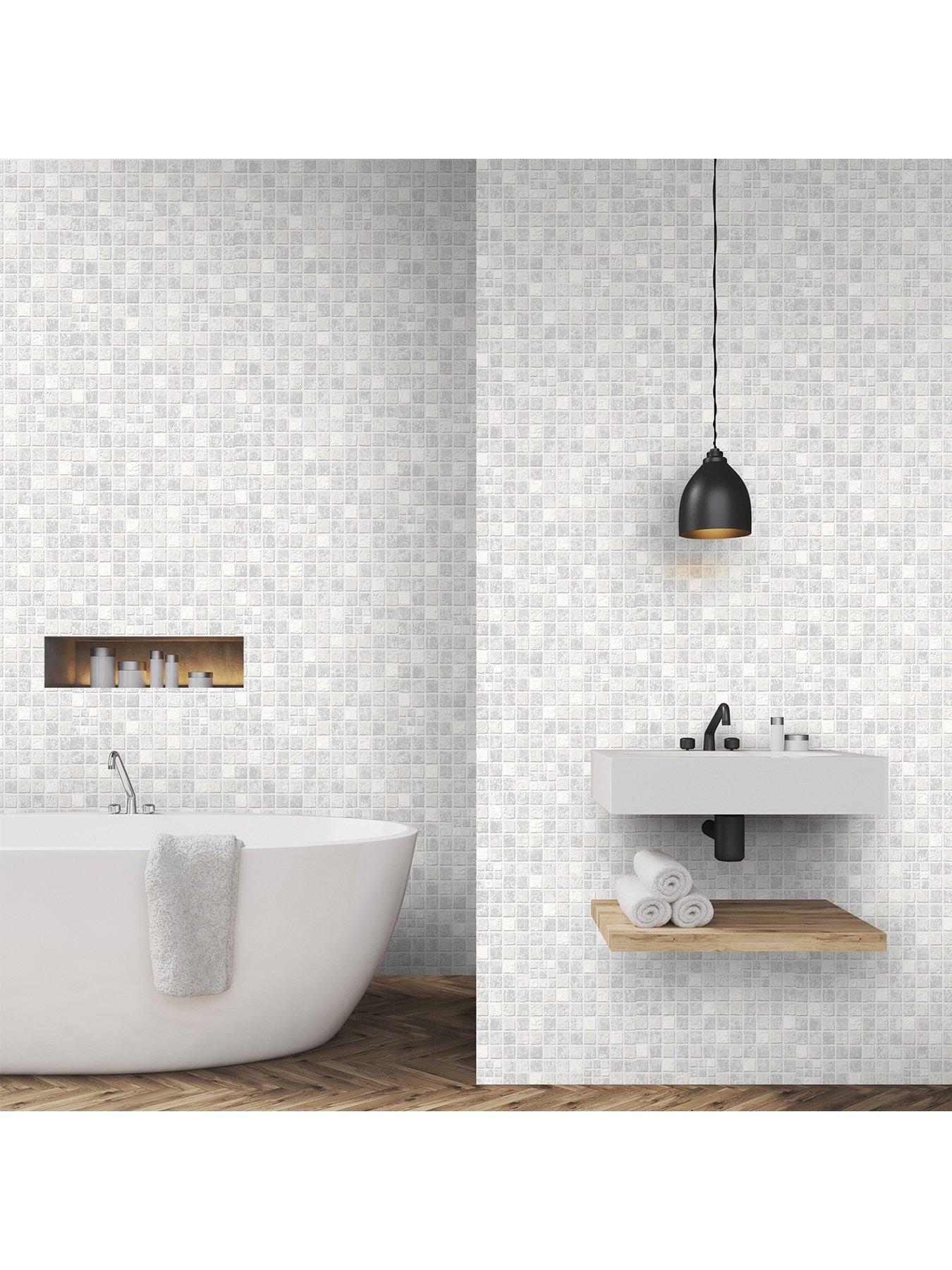 Image 1 of 3 of Contour Earthen Mid Grey Kitchen &amp; Bathroom Wallpaper