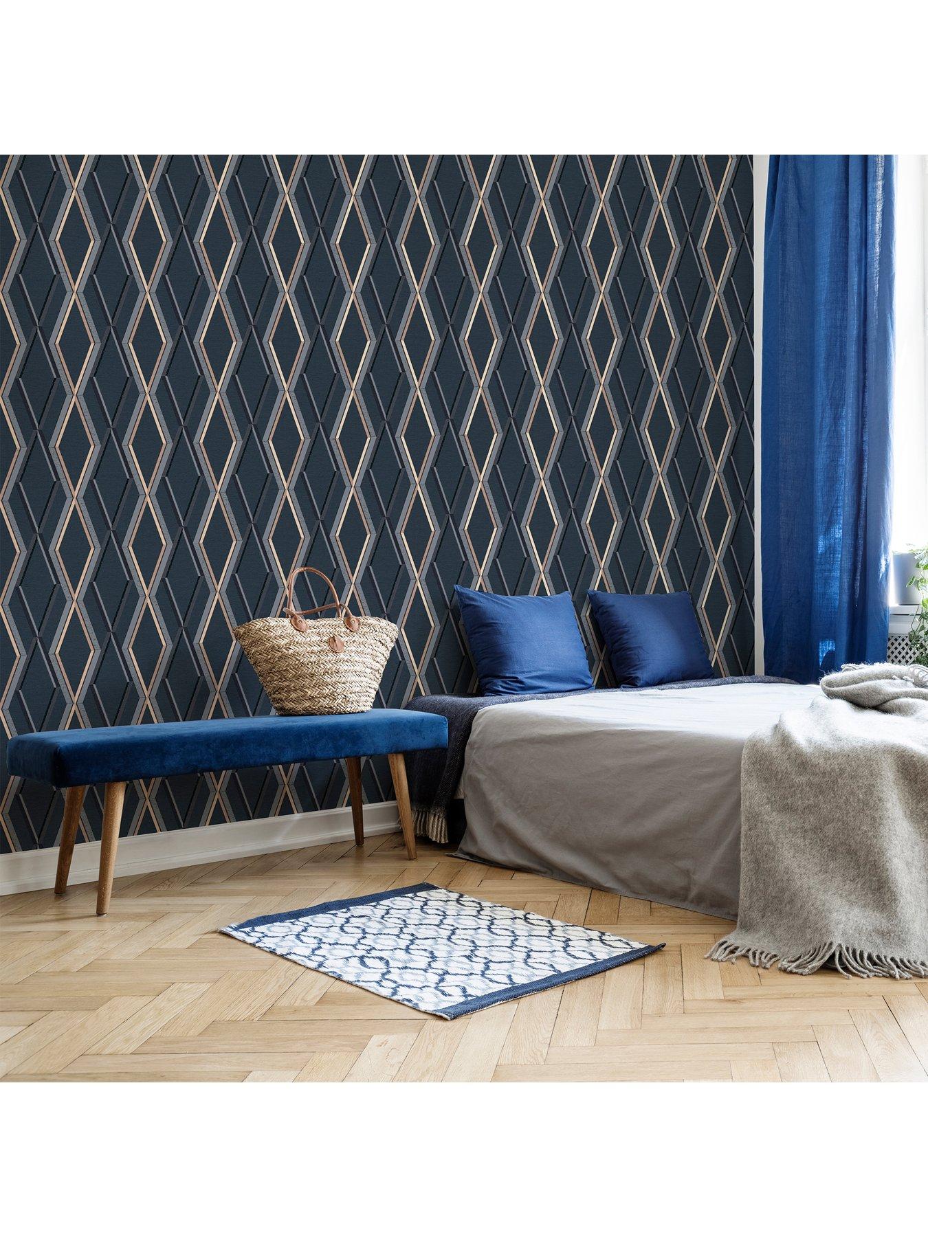 Superfresco Easy Prestige Geo Navy Wallpaper