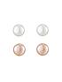  image of the-love-silver-collection-sterling-silver-2pk-7mm-pink-white-freshwater-pearl-stud-earrings