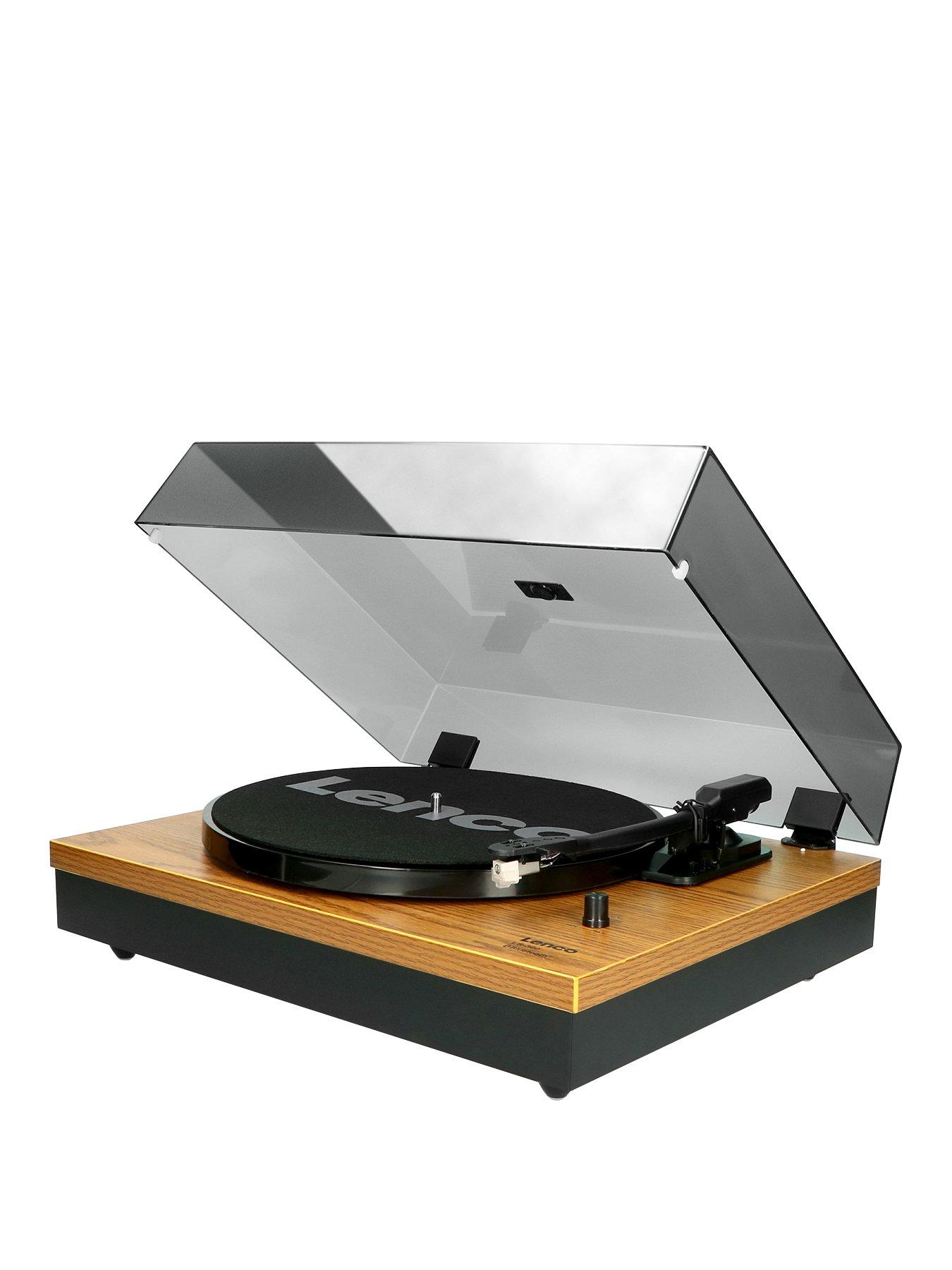  image of lenco-ls-300-wood-turntable-and-hi-fi-speakers