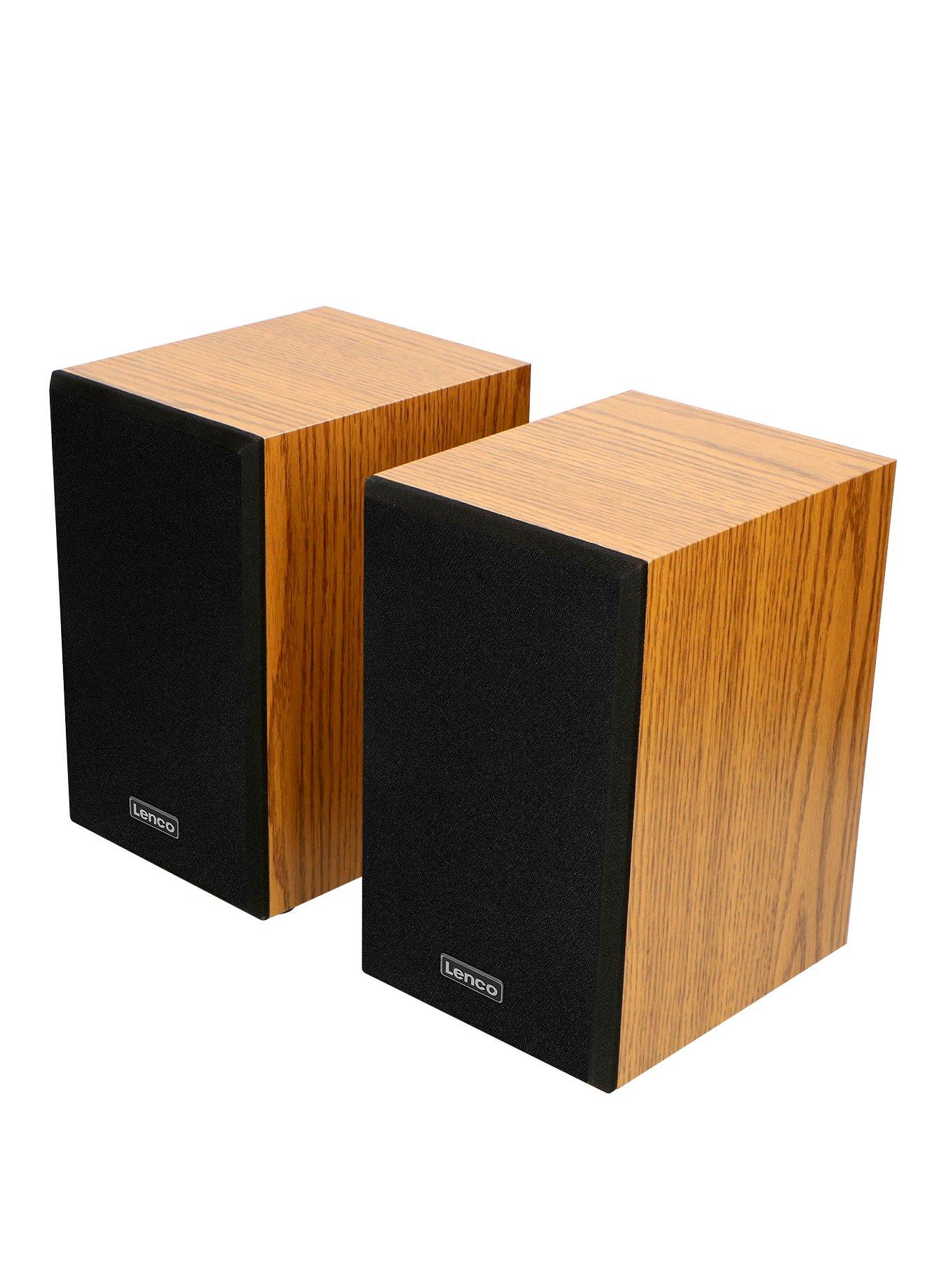  image of lenco-ls-300-wood-turntable-and-hi-fi-speakers