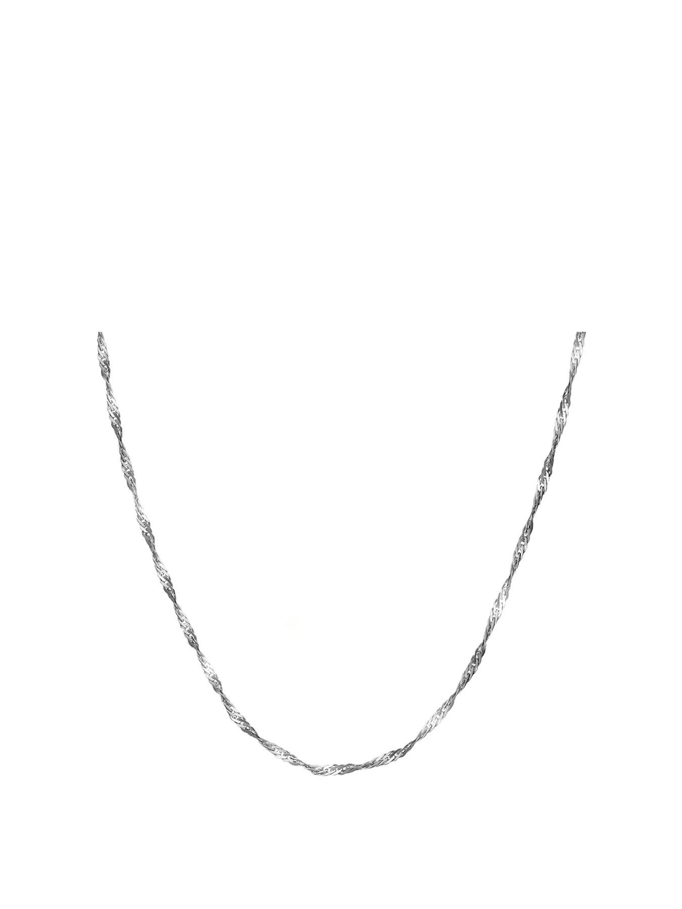undefined Sterling Silver Disco Twist Diamond Cut Adjustable Necklace