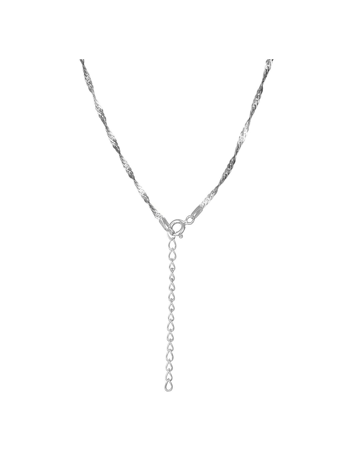  image of the-love-collection-sterling-silver-disco-twist-diamond-cut-adjustable-necklace