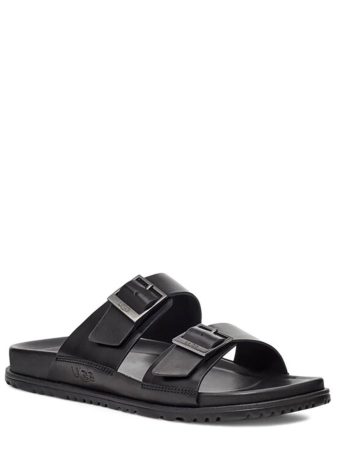 Wainscott Buckle Slide - Black Leather