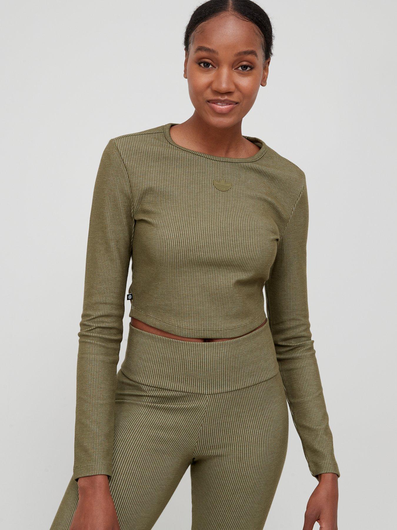 adidas khaki long sleeve top