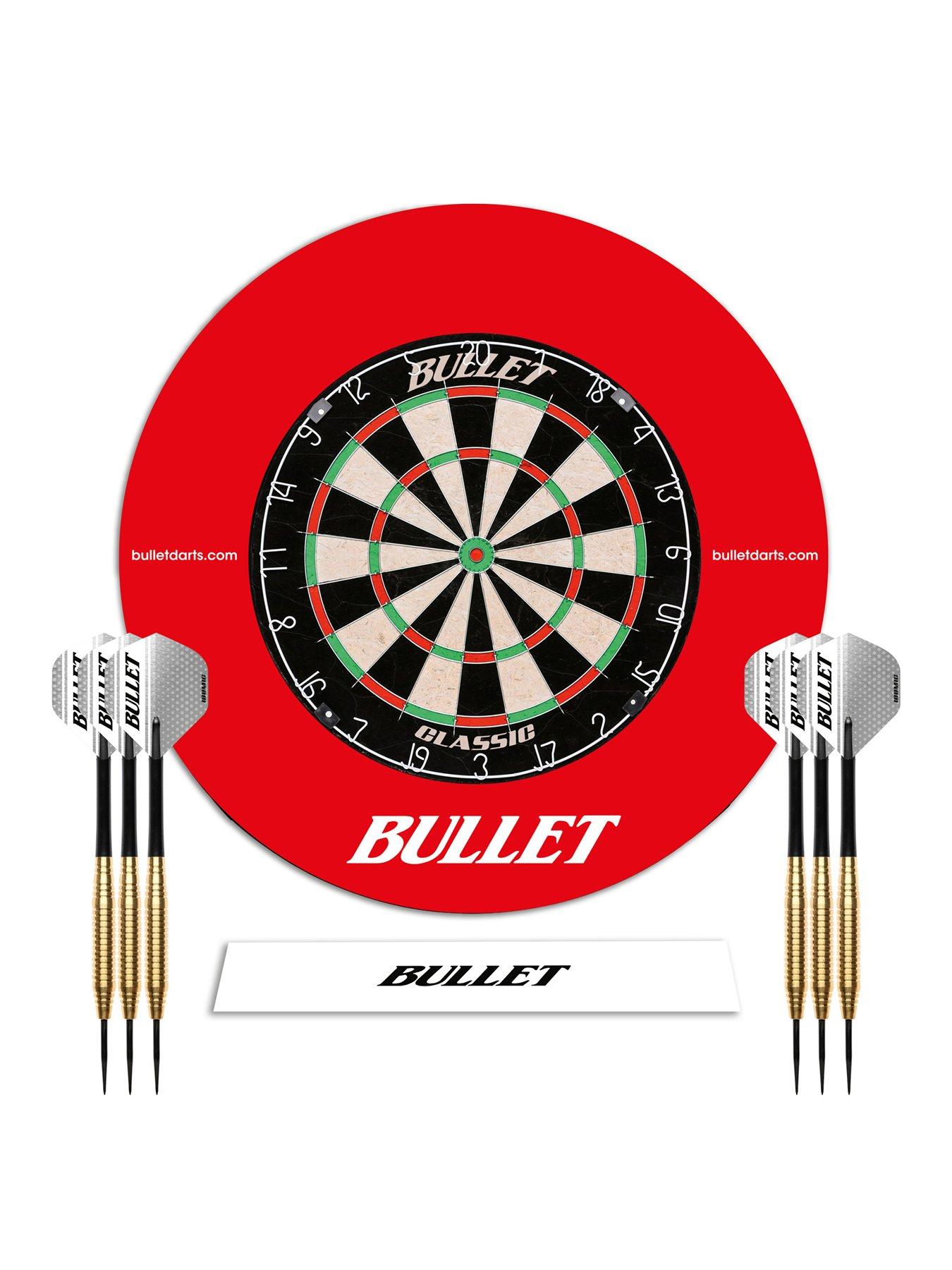 Bullet Large Darts Tournament Set Includes Dartboard, 6 Steel Darts