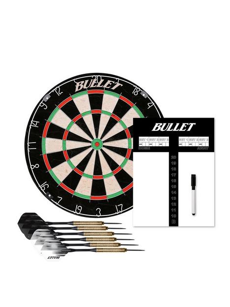 bullet-professional-dartboard-starter-set-includes-scoreboard-marker-pen-eraser-two-sets-of-steel-darts