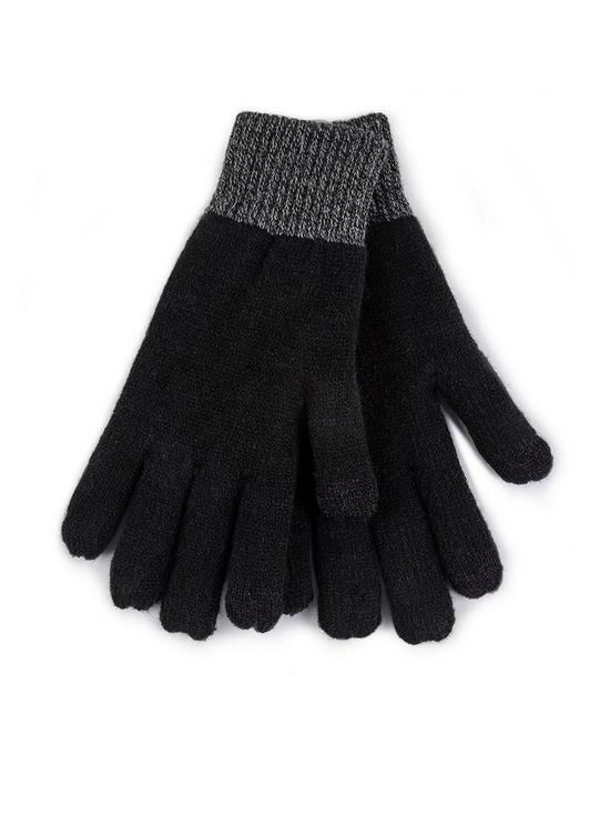 front image of totes-thermal-stretch-knitted-glove-set