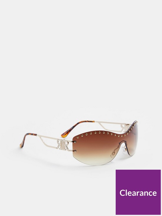 back image of river-island-studded-sunglasses-brown