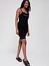  image of calvin-klein-jeans-monogram-towelling-strappy-dress-black