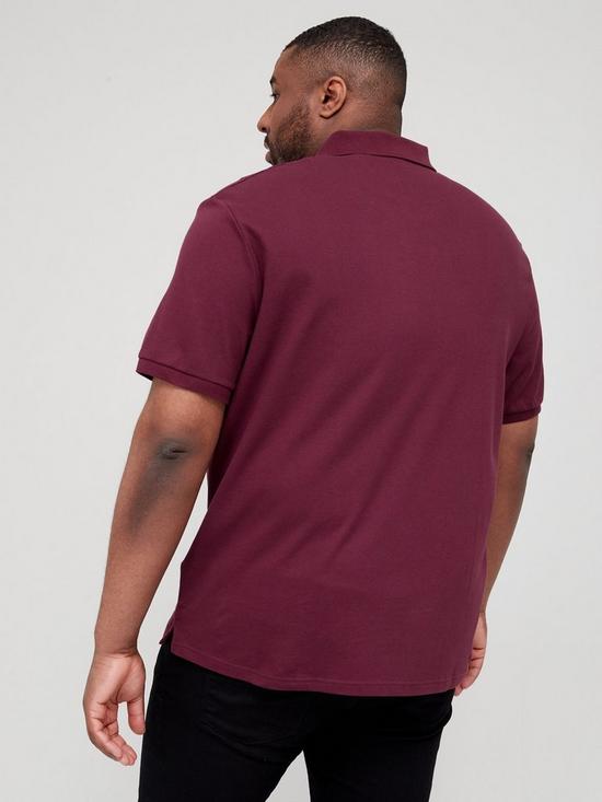 stillFront image of lyle-scott-big-amp-tall-plain-polo-shirt-burgundy