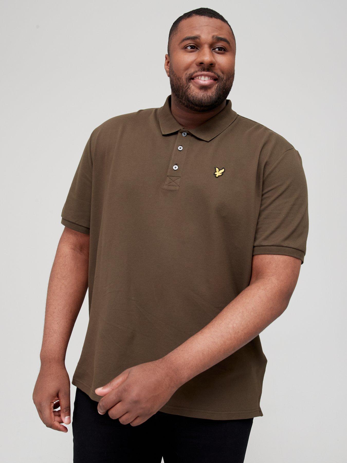 Lyle Scott Big Tall Regular Fit Logo Polo Shirt Khaki