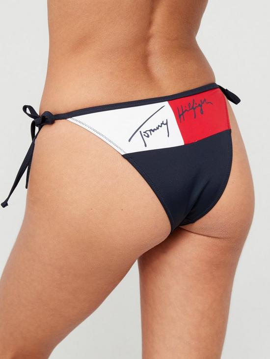 front image of tommy-hilfiger-true-tommy-cheeky-string-side-tie-bikini-briefs-navy
