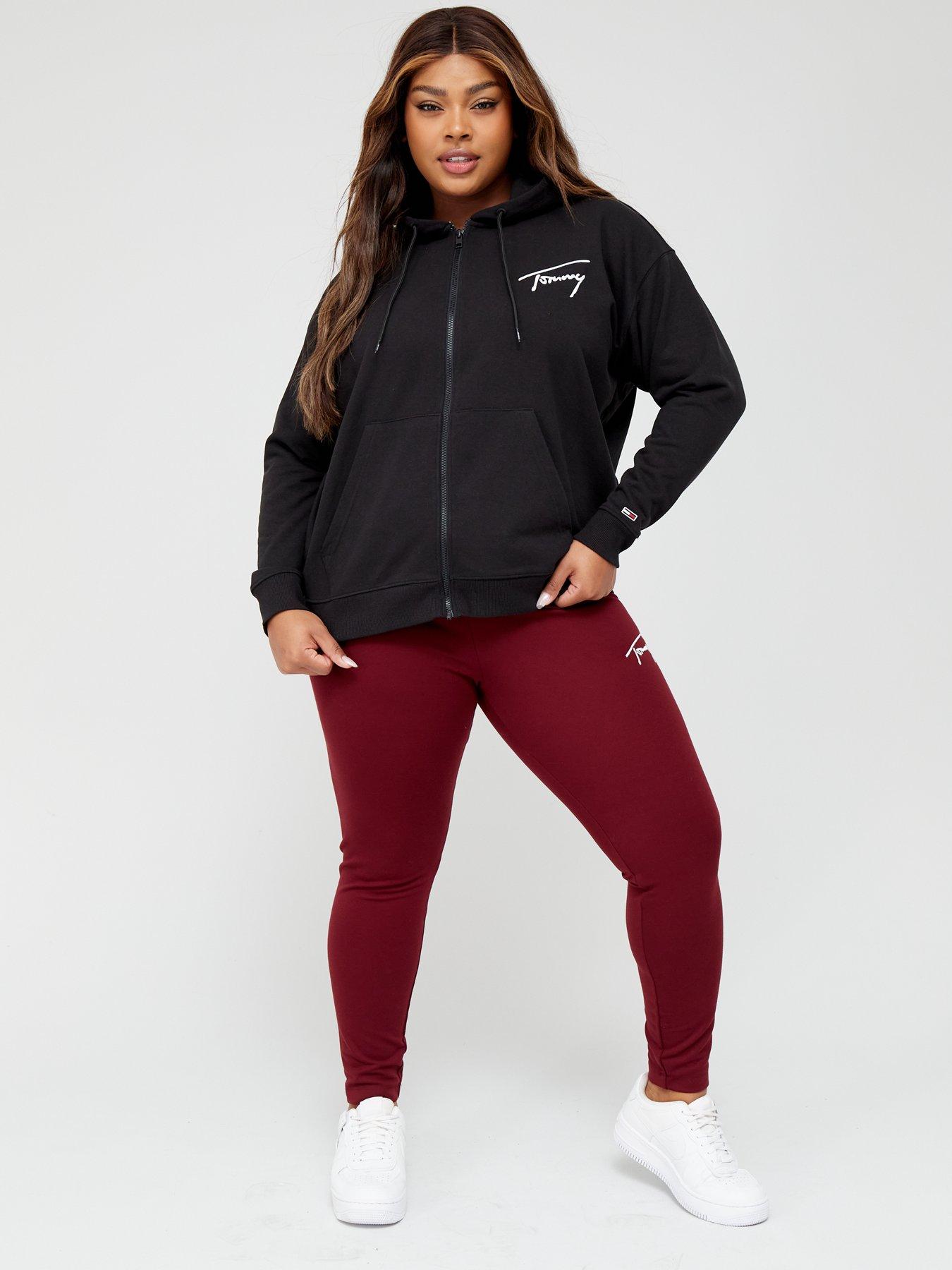  image of tommy-jeans-curve-oversized-signature-zip-through-black