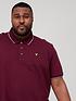  image of lyle-scott-big-amp-tall-tipped-polo-shirt-burgundy