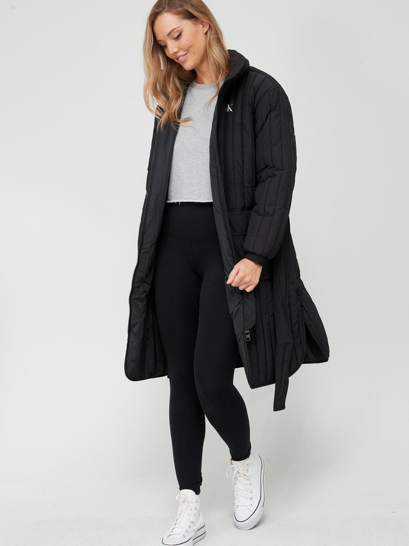 Calvin Klein Jeans Coat Black Quilted - Oversized