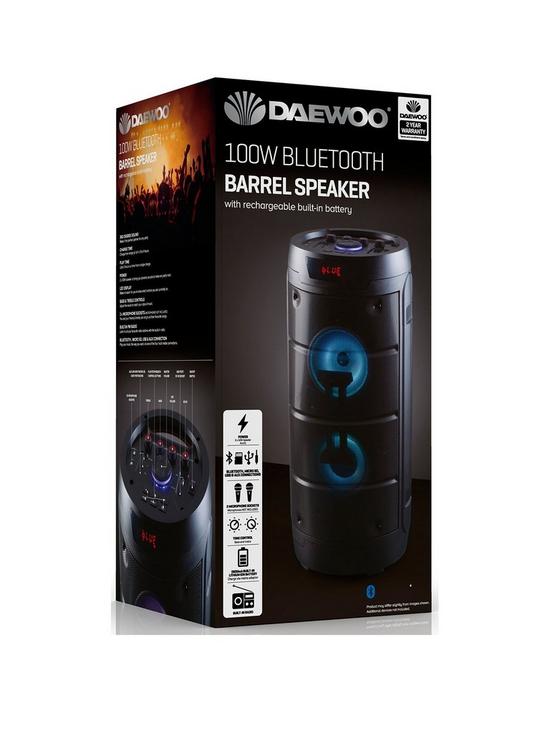 stillFront image of daewoo-100w-bluetooth-barrel-speaker