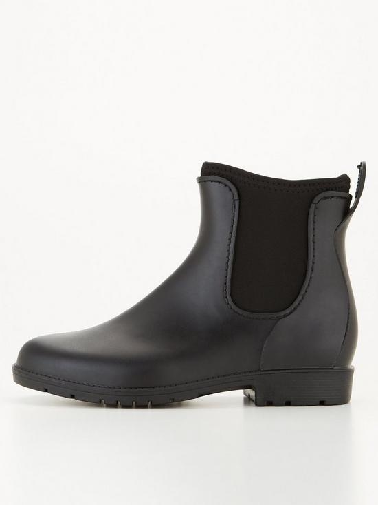 front image of everyday-ankle-boot-wellie-black