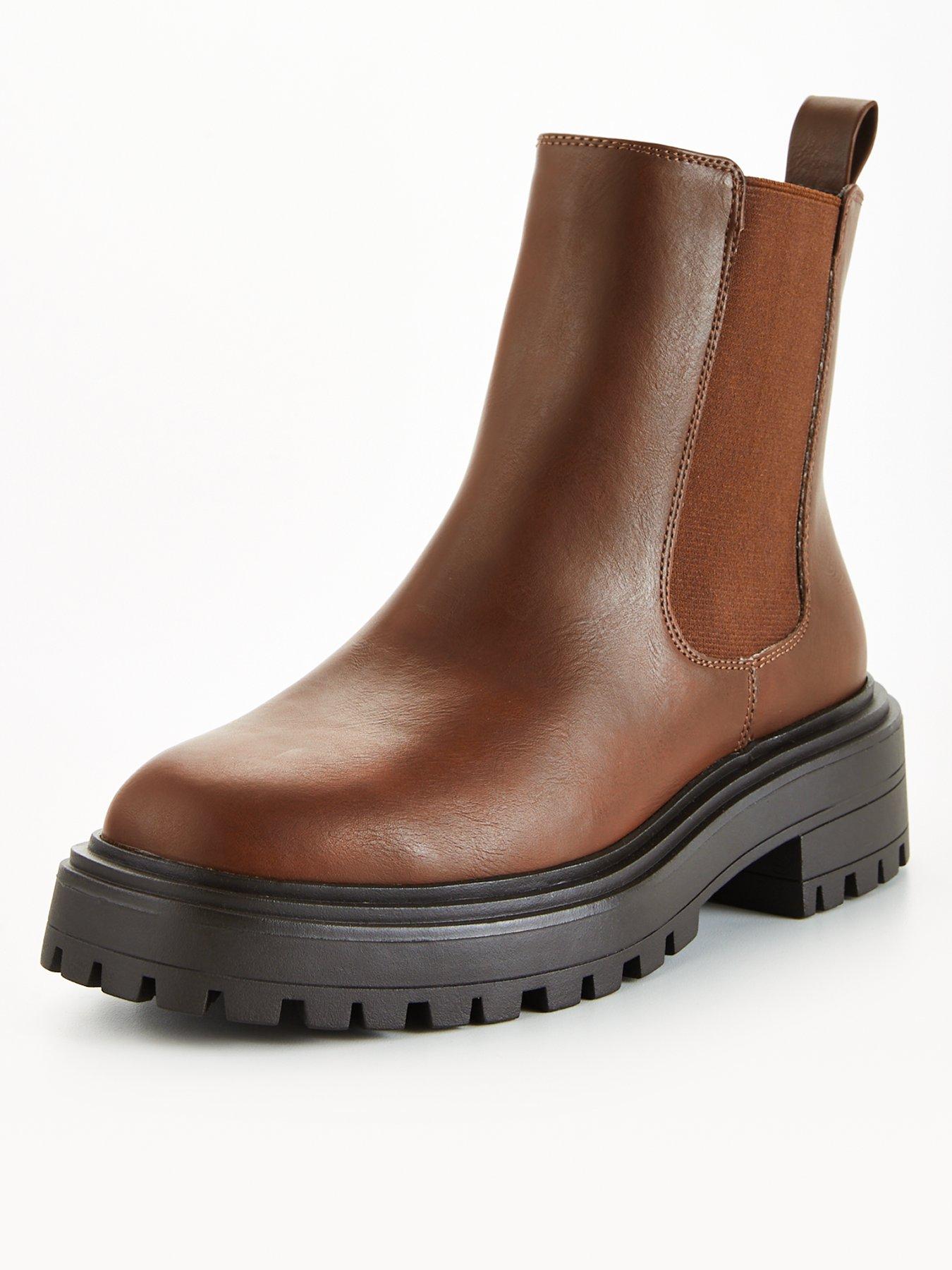 Tan chunky chelsea on sale boots