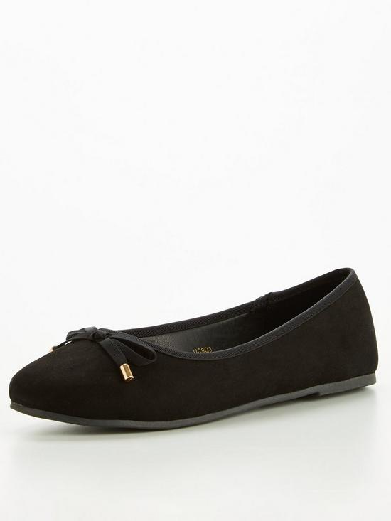 front image of everyday-round-toe-ballerina-shoesnbsp--black