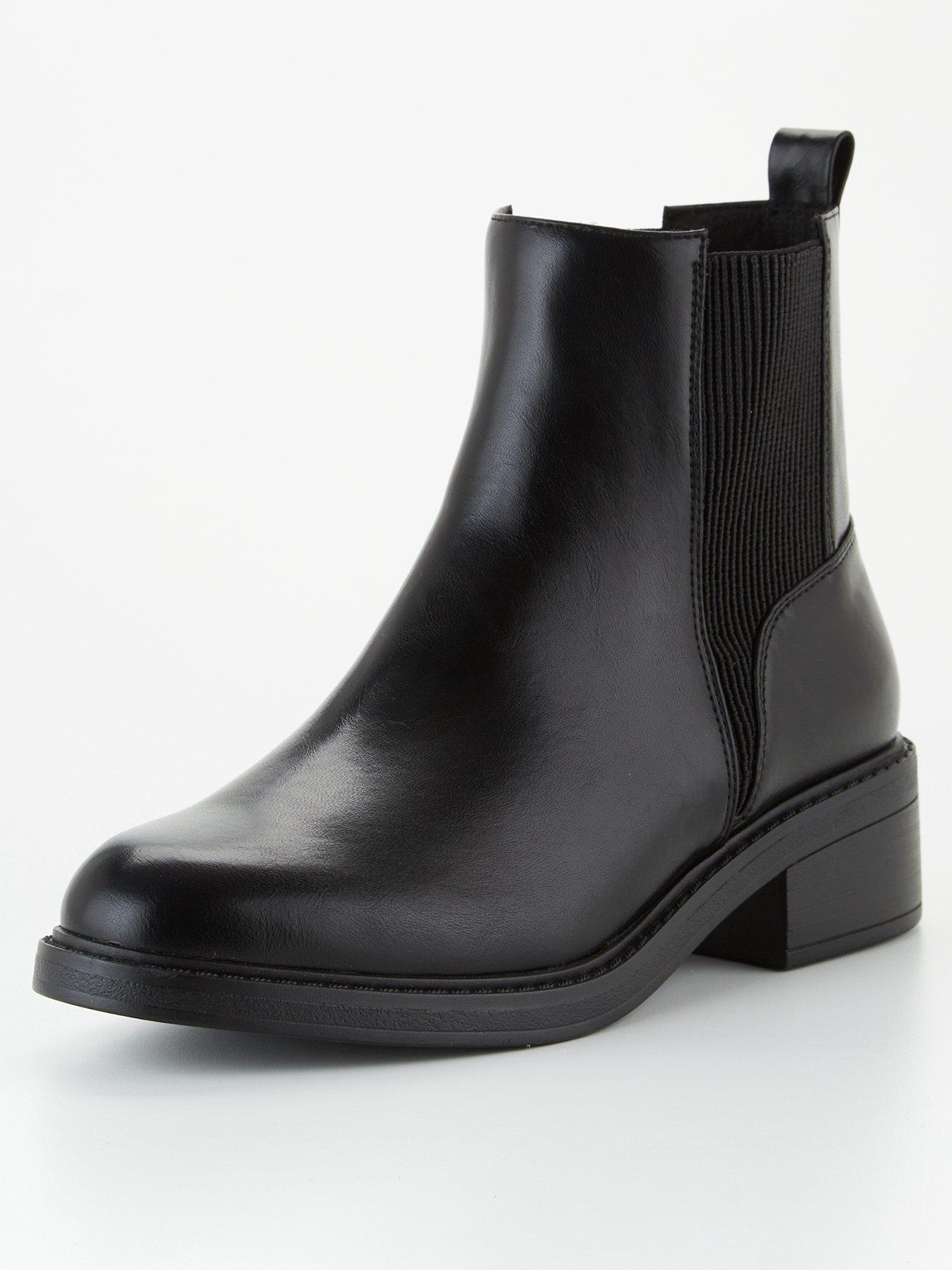 Flat black clearance boots wide fit