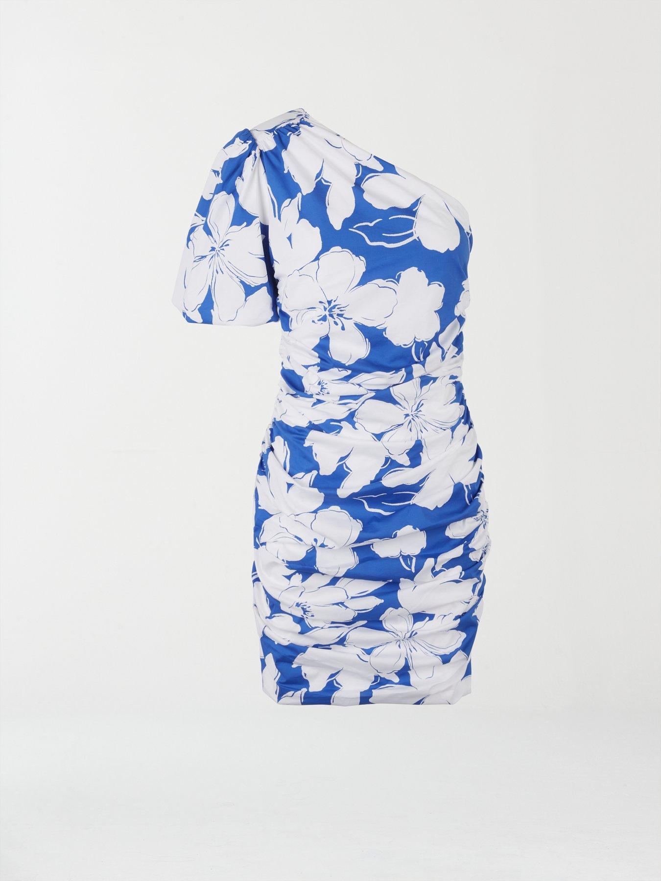 michelle keegan blue and white dress