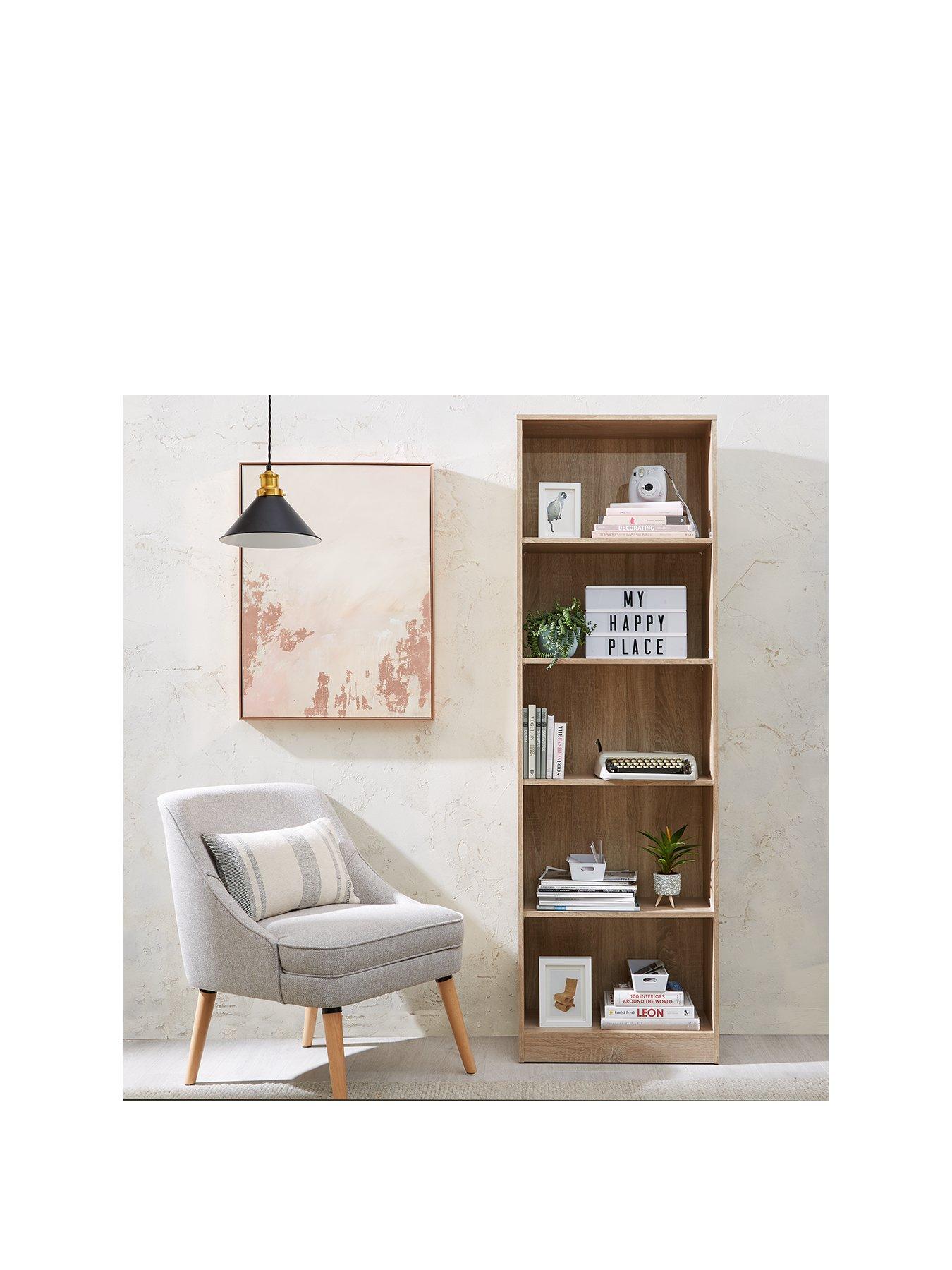  image of very-home-new-metro-tall-wide-bookcase-oak-effectnbsp--fscreg-certified