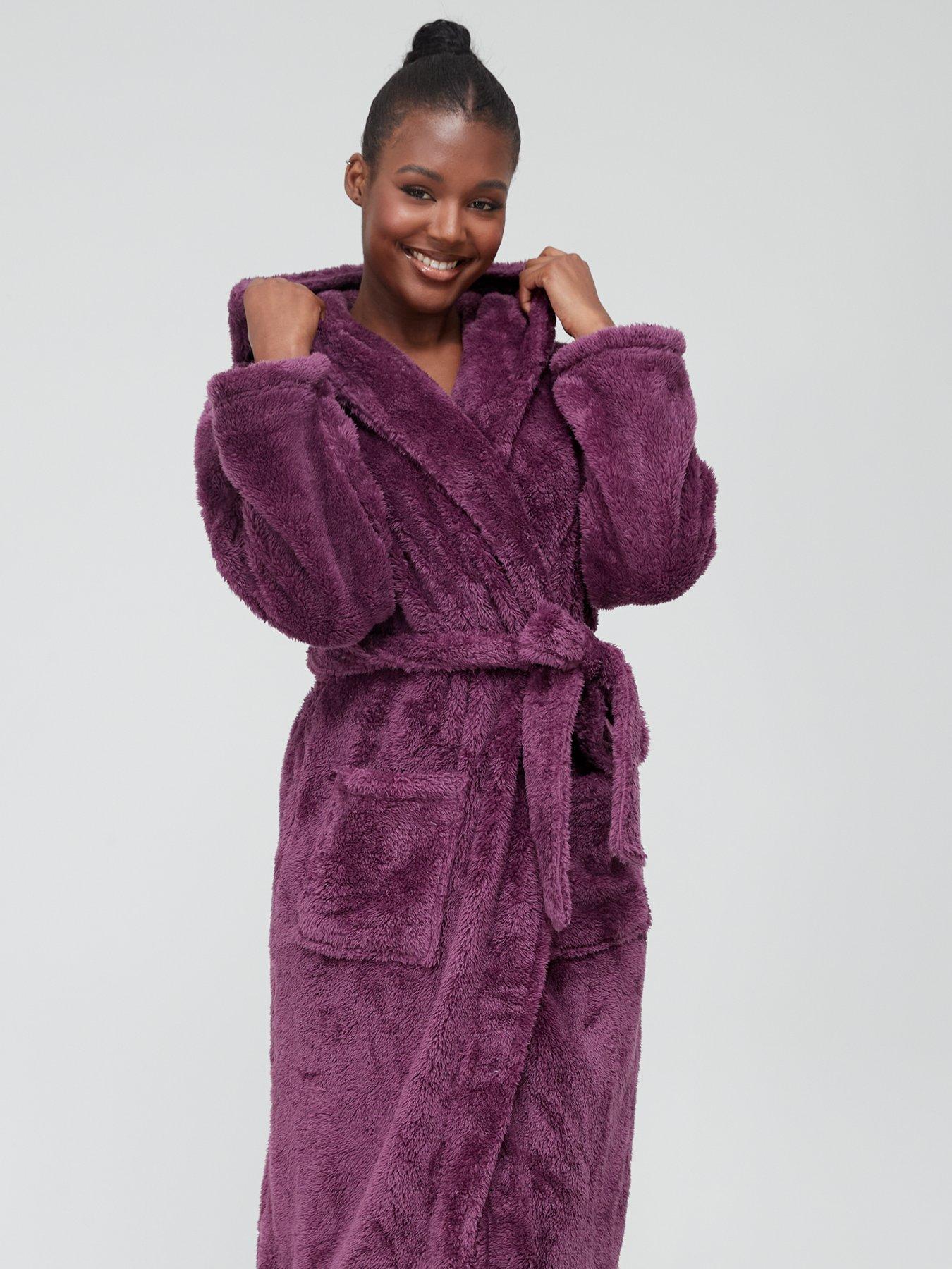long hooded womens dressing gown