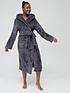  image of v-by-very-longline-hooded-dressing-gown-charcoal