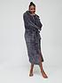  image of v-by-very-longline-hooded-dressing-gown-charcoal