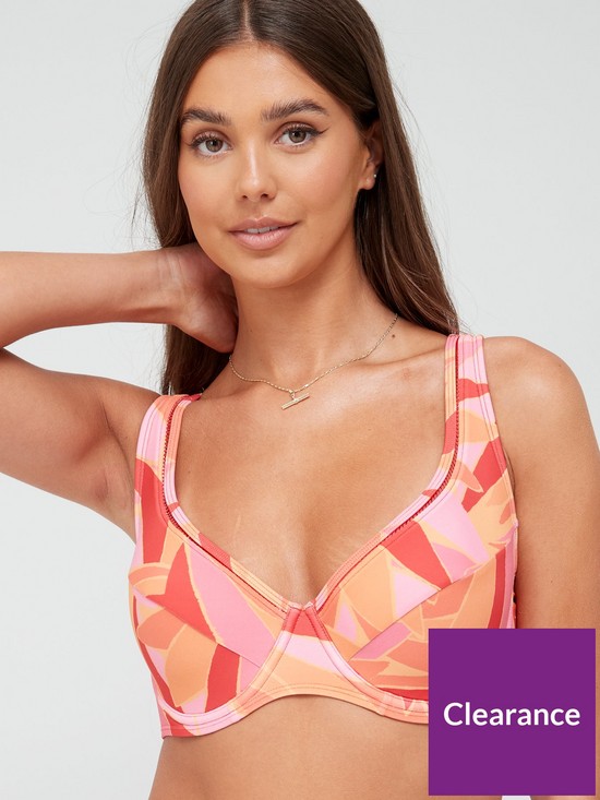 front image of v-by-very-underwired-abstract-print-shape-enhancing-bikini-top-multi