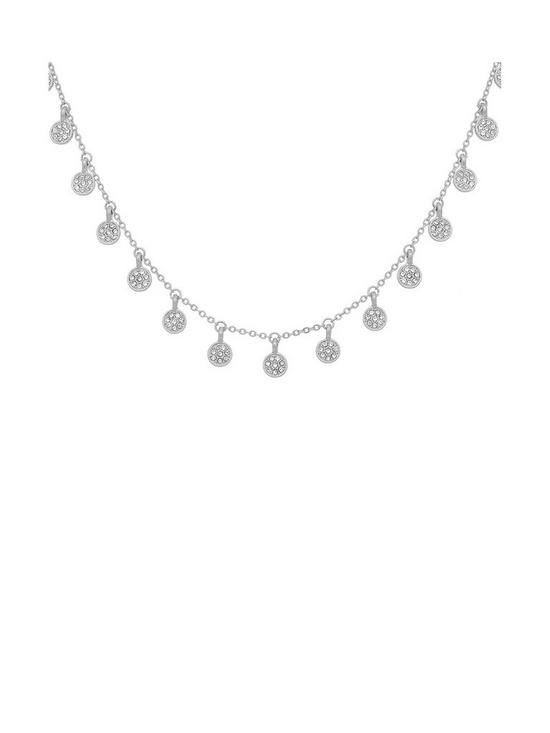 front image of kate-thornton-silver-pave-boho-choker-necklace