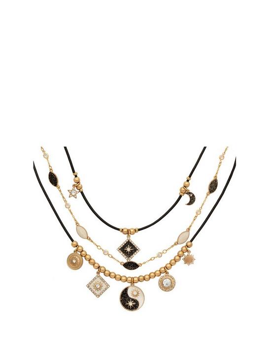 front image of bibi-bijoux-gold-night-and-day-layered-necklace