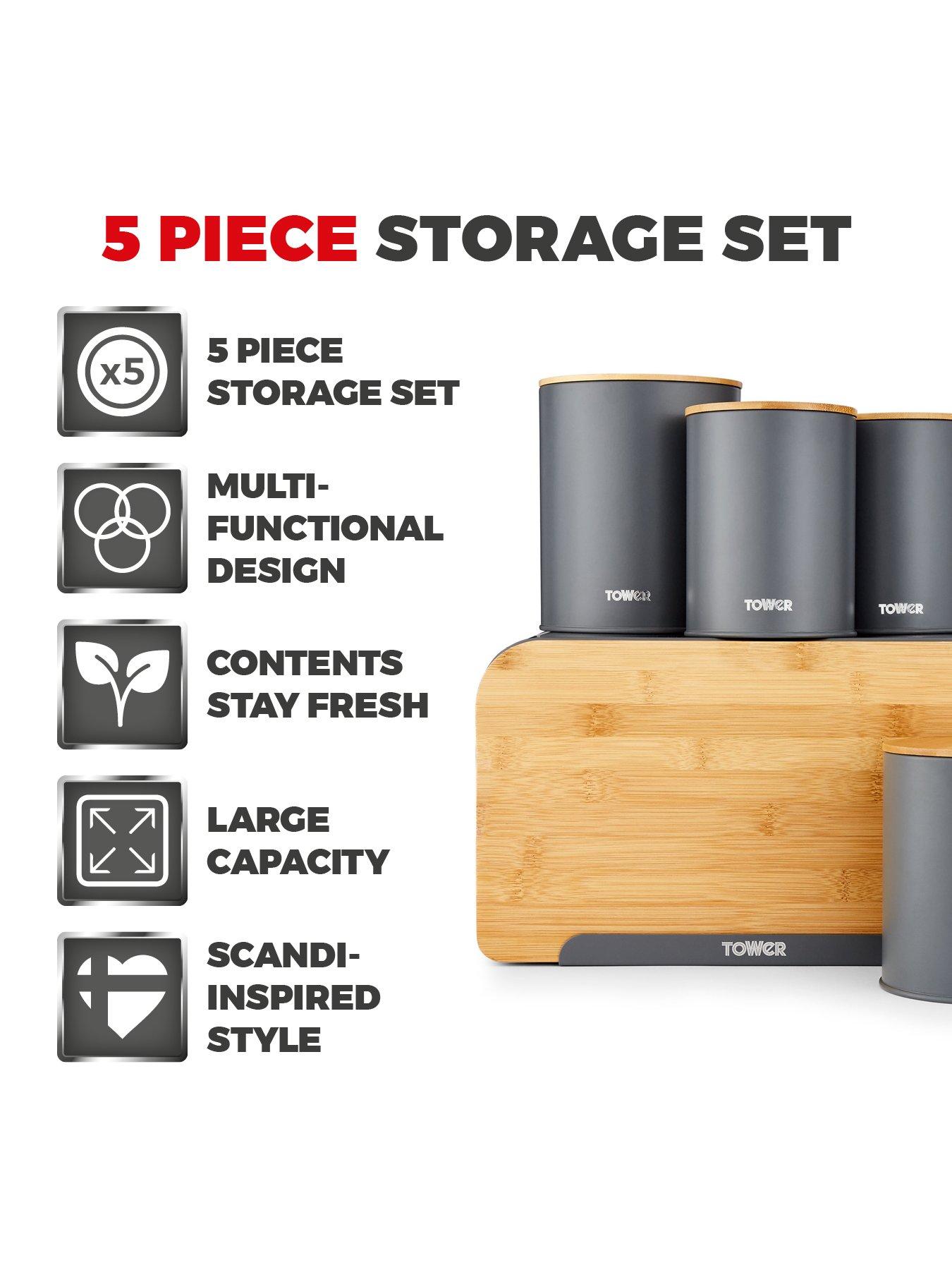  image of tower-scandi-set-of-3-storage-canisters-ndash-grey
