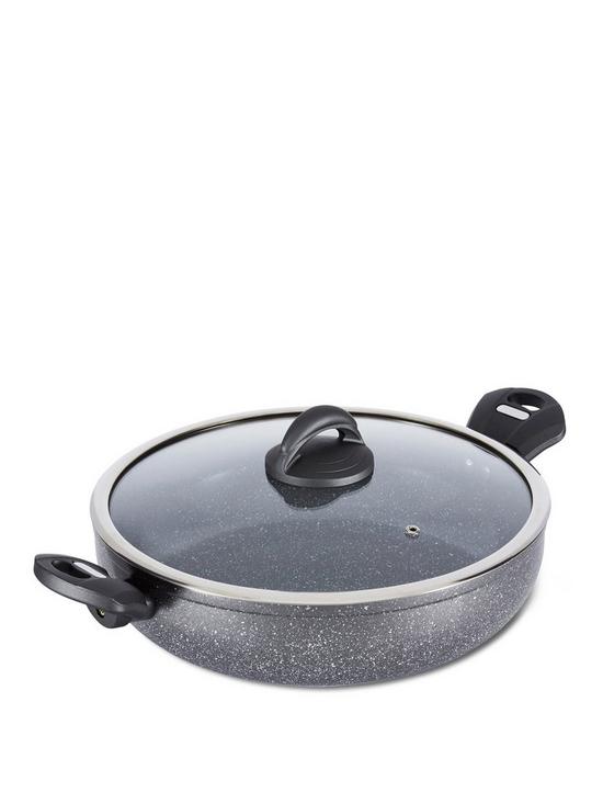 front image of tower-cerastone-30-cm-low-casserole-pan-with-lid