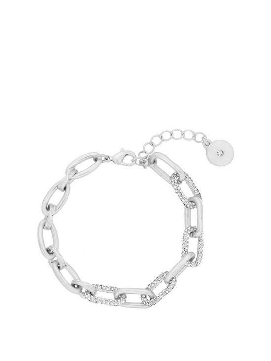 front image of kate-thornton-silver-chunky-link-chain-bracelet