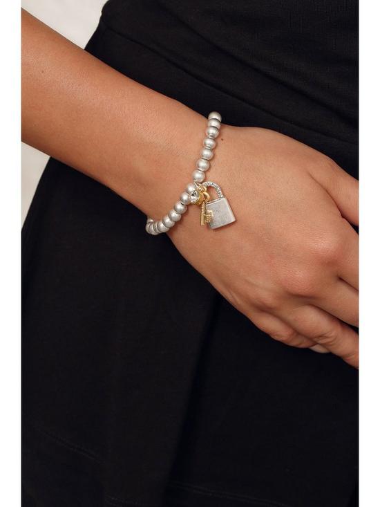 stillFront image of bibi-bijoux-mini-ball-padlock-and-key-bracelet