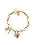  image of bibi-bijoux-gold-pave-heart-padlock-and-key-bracelet
