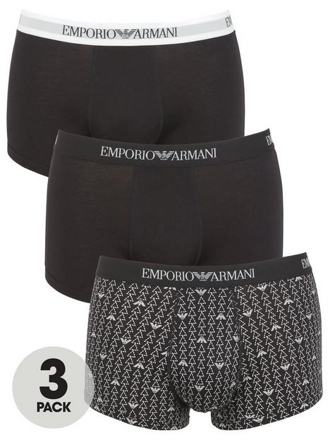emporio-armani-bodywear-trunks-3-pack-black