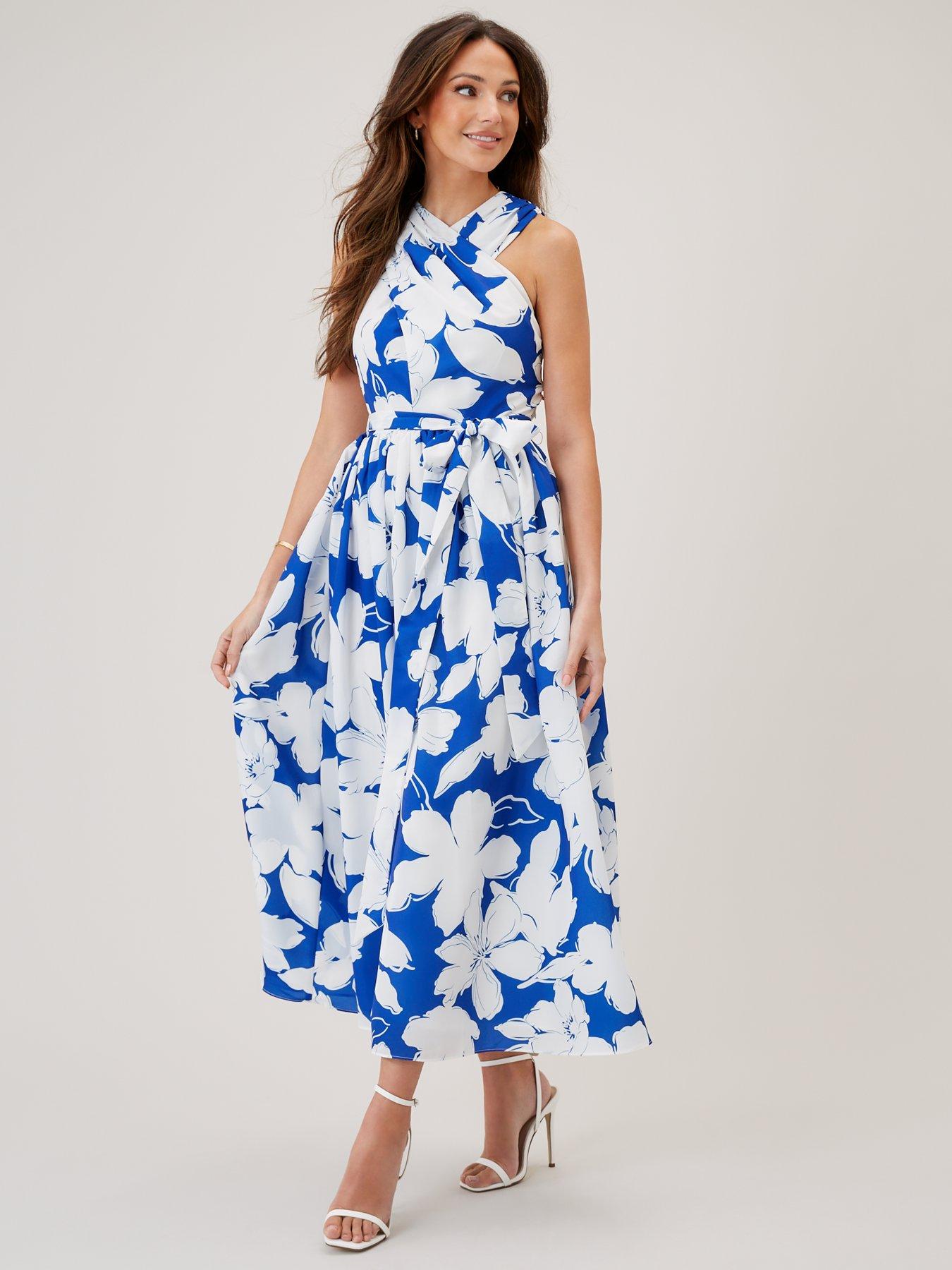 michelle keegan blue floral dress
