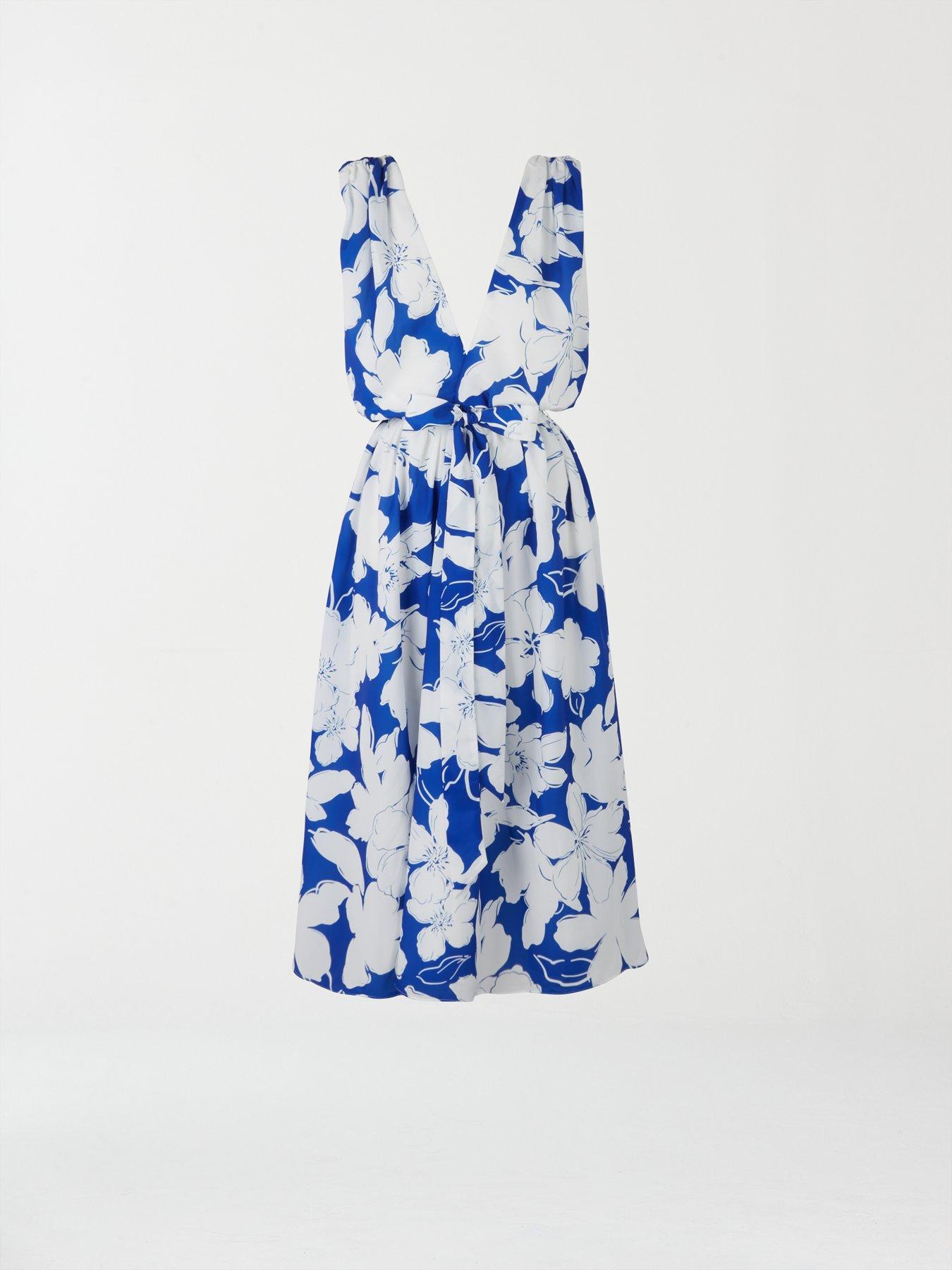 michelle keegan blue and white dress