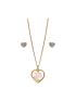  image of jon-richard-gold-crystal-heart-shaker-necklace-and-earring-set-gift-packaged