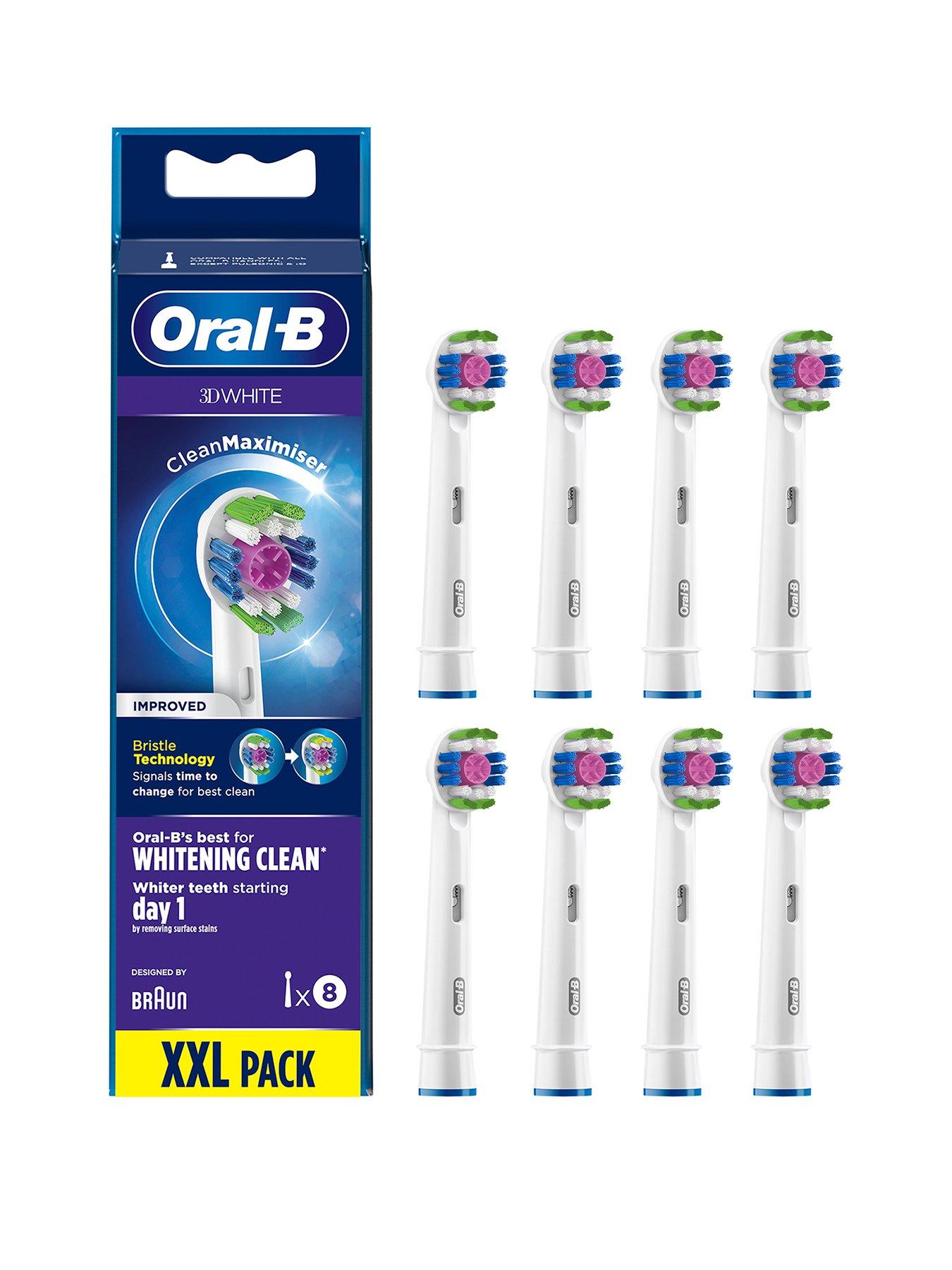 OralB 3D White Refill Heads 8 Pack Compatible with All OralB