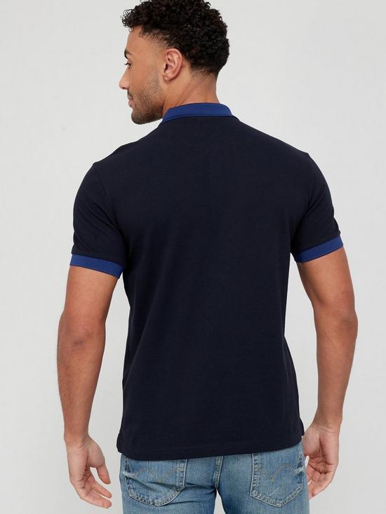 stillFront image of armani-exchange-contrast-collar-polo-shirt-navy