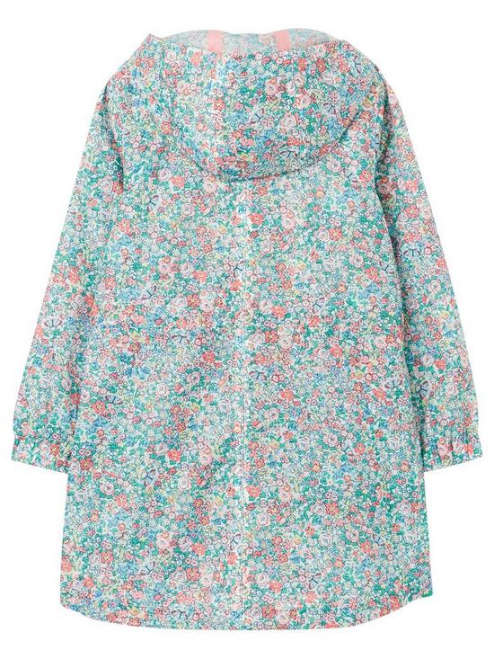back image of joules-girls-floral-golightly-packable-jacket-multi