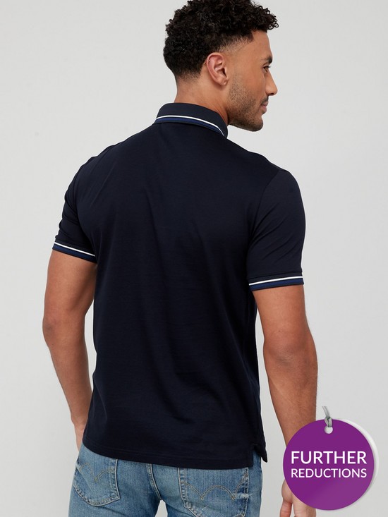 stillFront image of armani-exchange-tipped-collar-polo-shirt-navy
