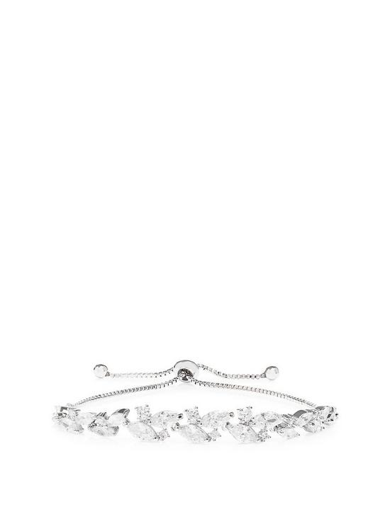 front image of jon-richard-cubic-zirconia-crystal-navette-bracelet