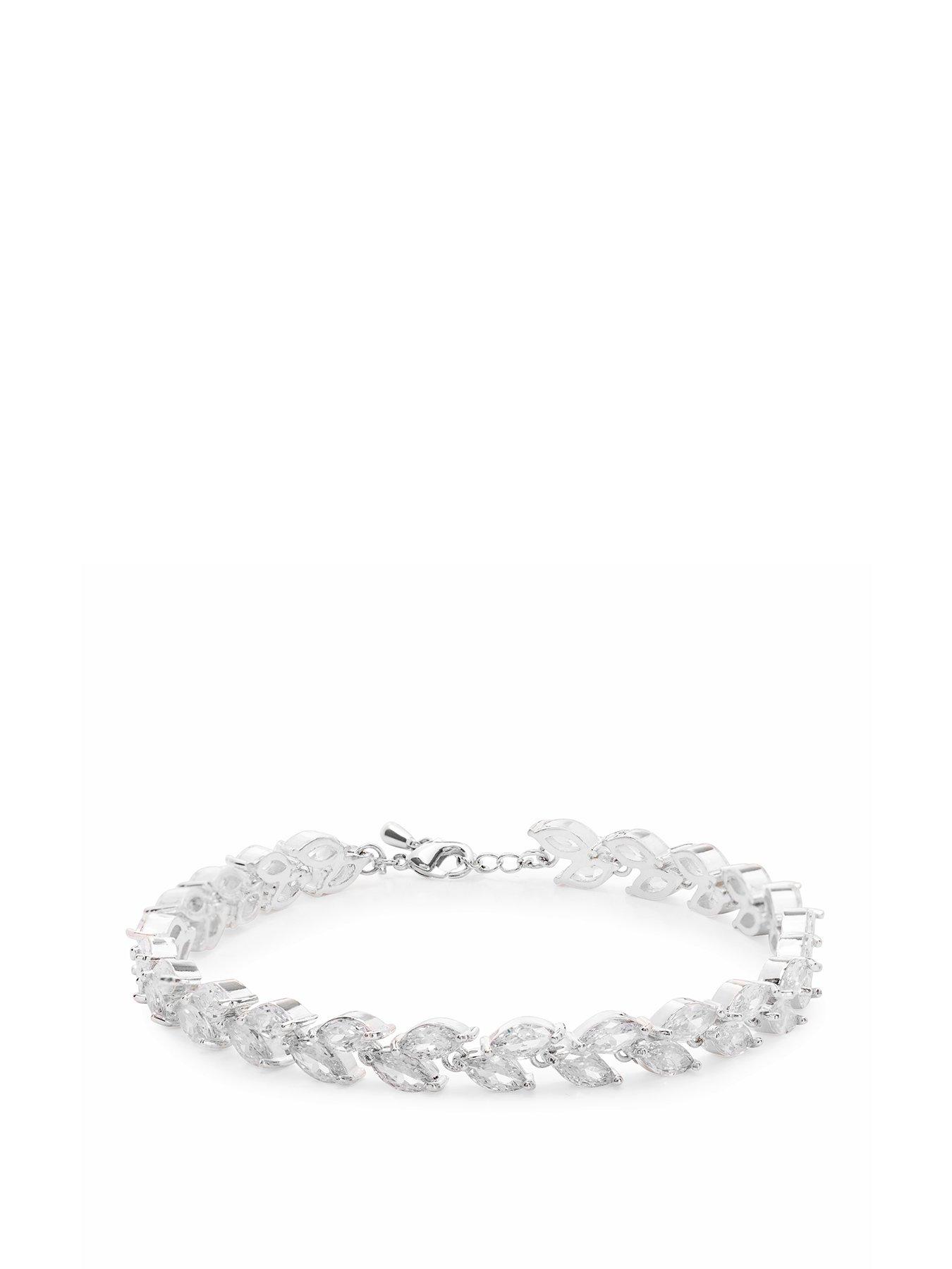 undefined Silver Plated Cubic Zirconia Multi Navette Bracelet