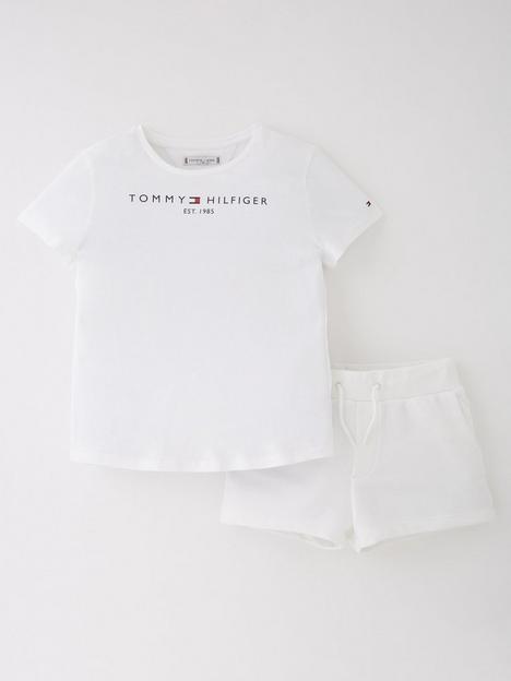 tommy-hilfiger-girls-essential-t-shirt-and-short-set-white