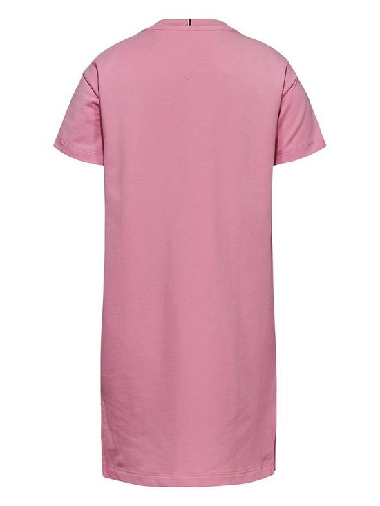 back image of tommy-hilfiger-girls-bold-varsity-t-shirt-dress-pink